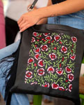 Large Black Leather Handbag with Multicolour Embroidery 161.983€ #50082GRDBLSBRD